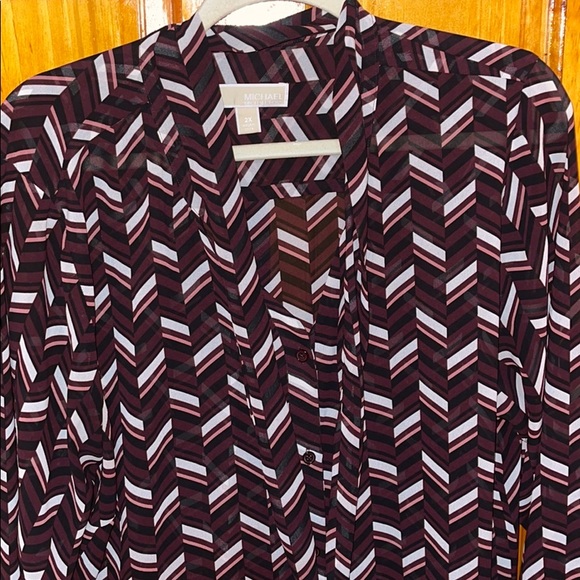 Mikhael Kors Patterned Blouse Size 2X - Picture 2 of 7